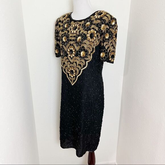 Vintage Leslie Fay Sequin Evening Dress - Picture 3 of 11